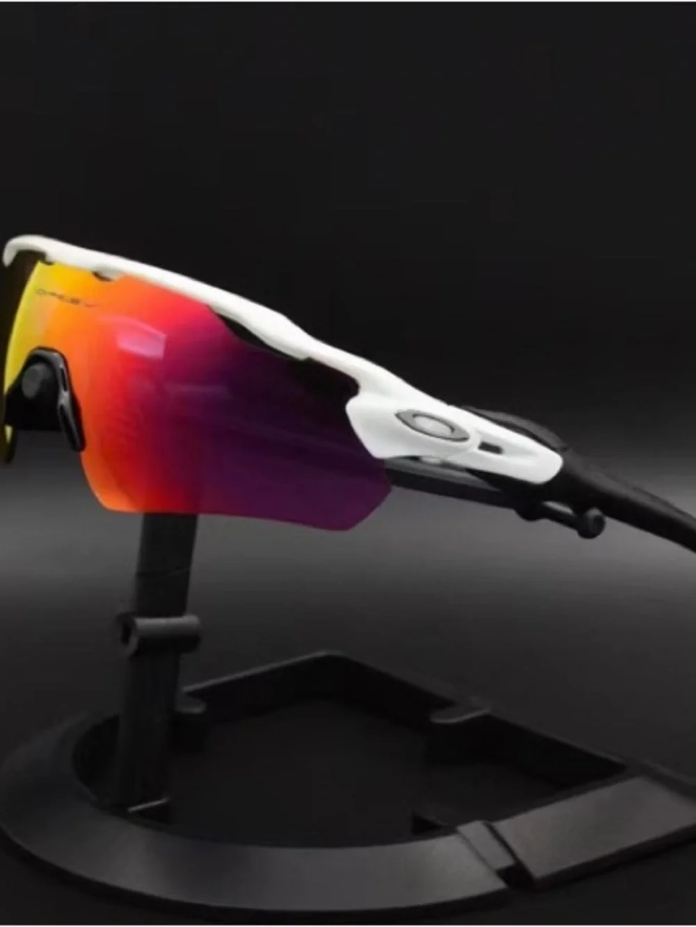 Oakley Matte Black Sunglasses with Red-Orange Gradient Lens